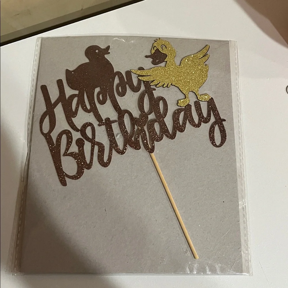 Duck Themed Happy Birthday Cake Topper New